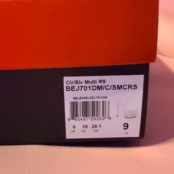 Pleaser 7" Bejeweled #701- Clear & Silver Rhinestones Slides - Size 9 - Picture 5 of 6